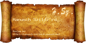Hanusch Szilárd névjegykártya